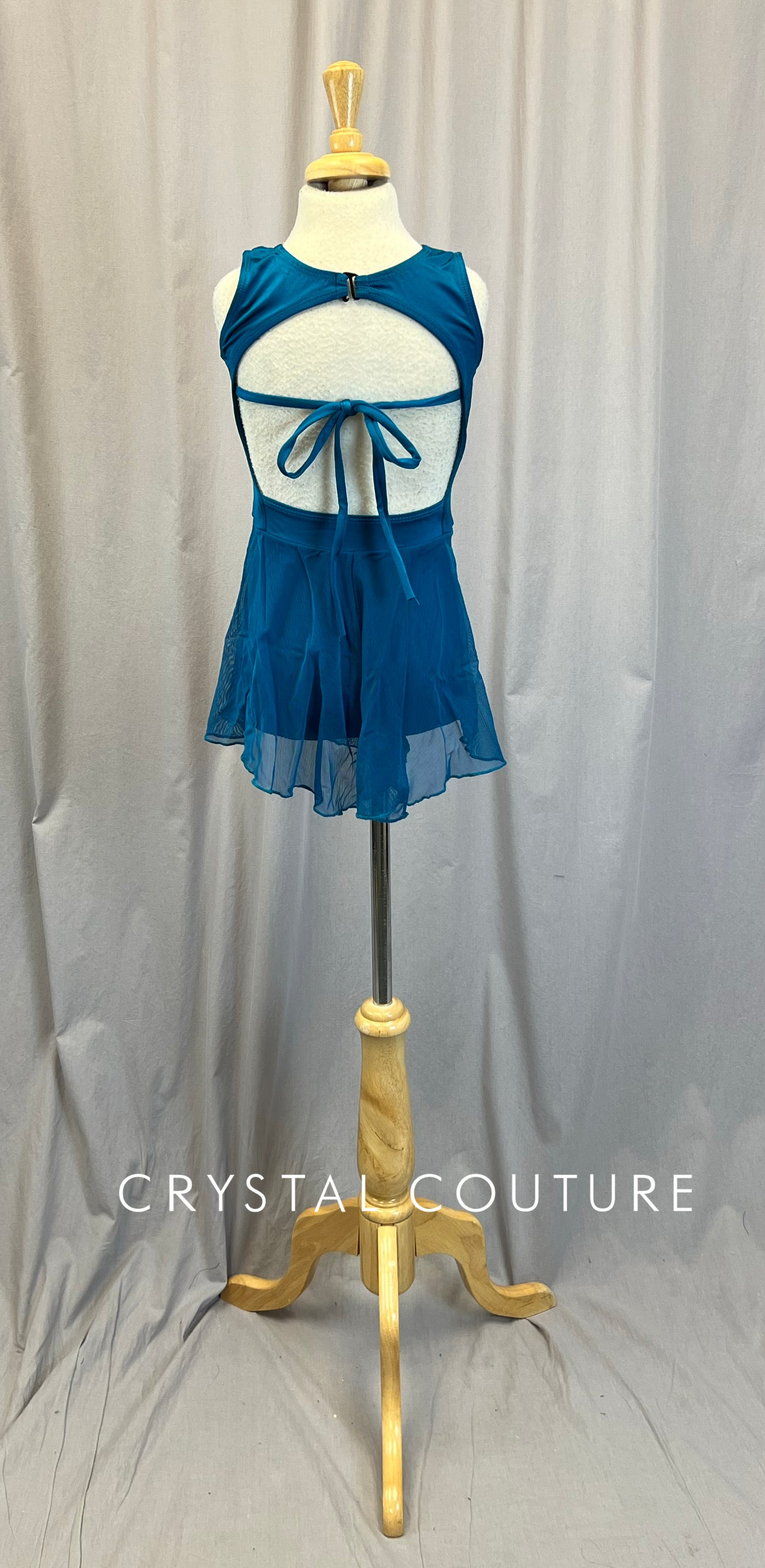 Dark Teal Flutter Shorts Romper - Rhinestones