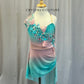 Pink and Aqua Ombre Dress - Rhinestones