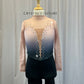 Pink and Black Ombre Unitard - Rhinestones