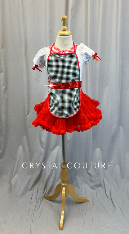 Red and White Chef Inspired Three Piece Set - Rhinestones