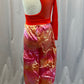 Red and Peach Parachute Pant Asymmetrical Unitard