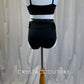 Custom Black Crop Top and Brief Two-Piece Set - Rhinestones
