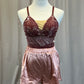 Custom Plum Lace Leotard with Satin Shorts Three-Piece Set