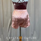 Custom Plum Lace Leotard with Satin Shorts Three-Piece Set