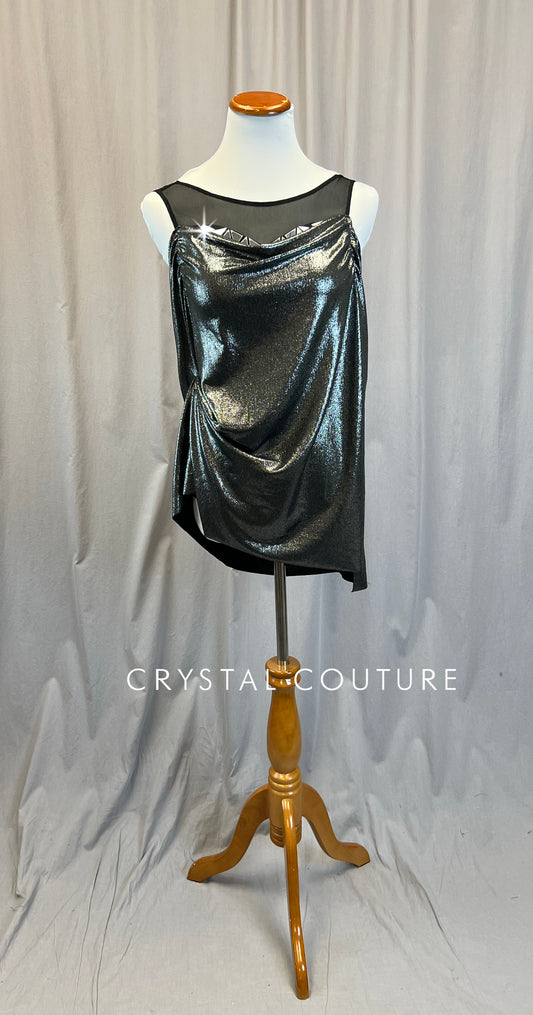 Custom Black/Gray Metallic Dress with Mirror Accents