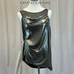 Custom Black/Gray Metallic Dress with Mirror Accents