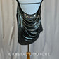 Custom Black/Gray Metallic Dress with Mirror Accents