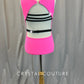 Custom Neon Pink and Black Leotard - Rhinestones
