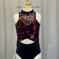 Custom Black with Pink Sequin Lace Leotard - Rhinestones -Accessories