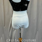 Black One Shoulder Bra Top - Rhinestones