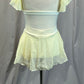 Butter Yellow Flutter Sleeve Mesh Top and Skirt Set