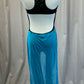 Black Cotton Sleeveless Unitard with aqua mesh skirt attached- Rhinestones