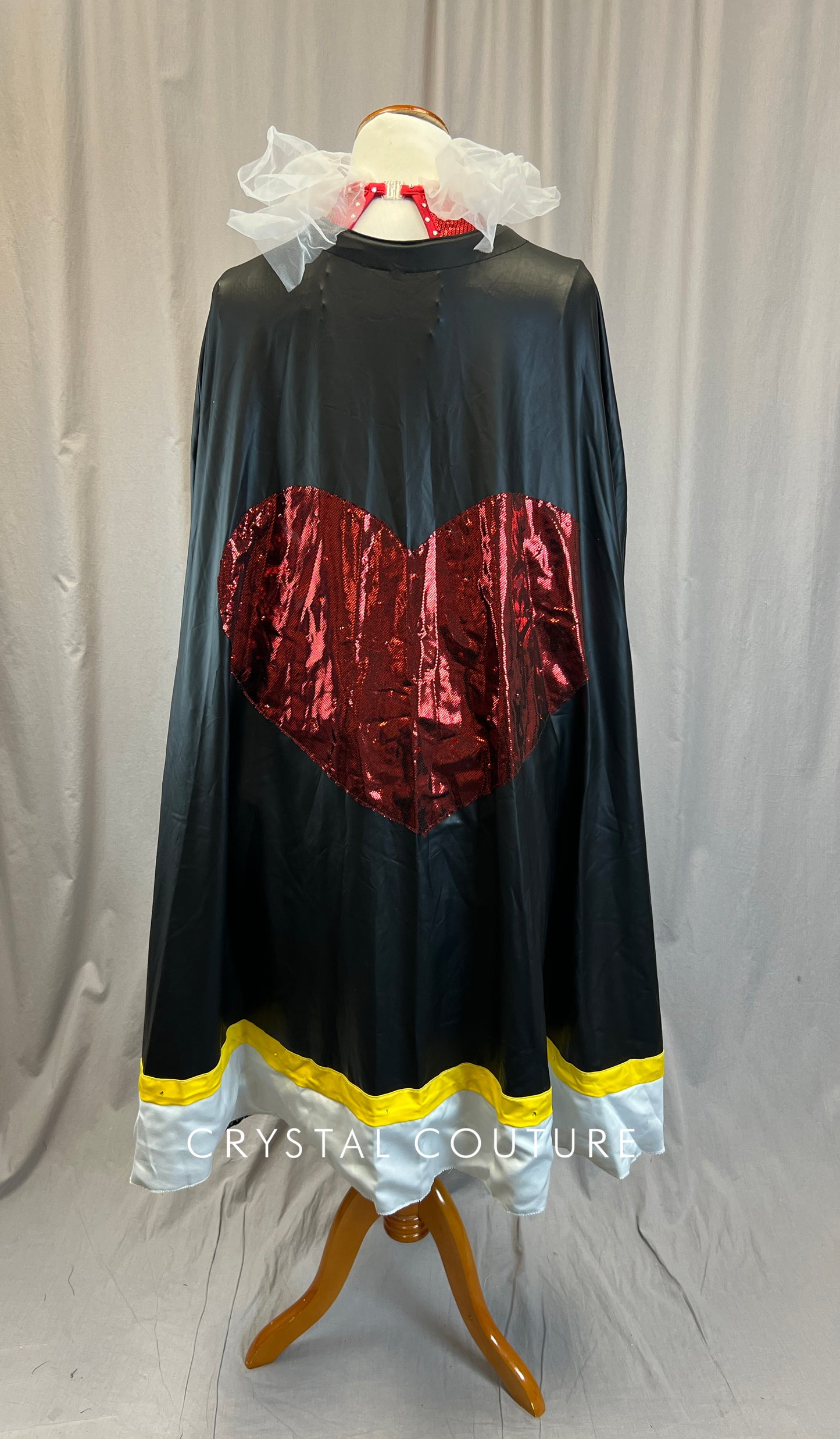 Custom Queen of Hearts Inspired Red Sequin Biketard +Cape