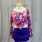Retro Paisley Print Dress -Rhinestones