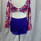 Retro Paisley Print Dress -Rhinestones