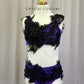 Custom Purple with Black Appliques Two-Piece Set