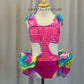 Pink Sequin and Rainbow Fur Tutu Dress - Rhinestones - Accessories