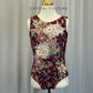 Mauve Leotard with Burgundy Lace and Floral Appliques - Rhinestones
