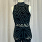 Black Mesh Geometric Unitard