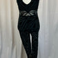 Black Mesh Geometric Unitard