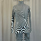 Black and White Swirl Long Sleeve Unitard
