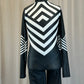 Black and White Chevron Long Sleeve Unitard