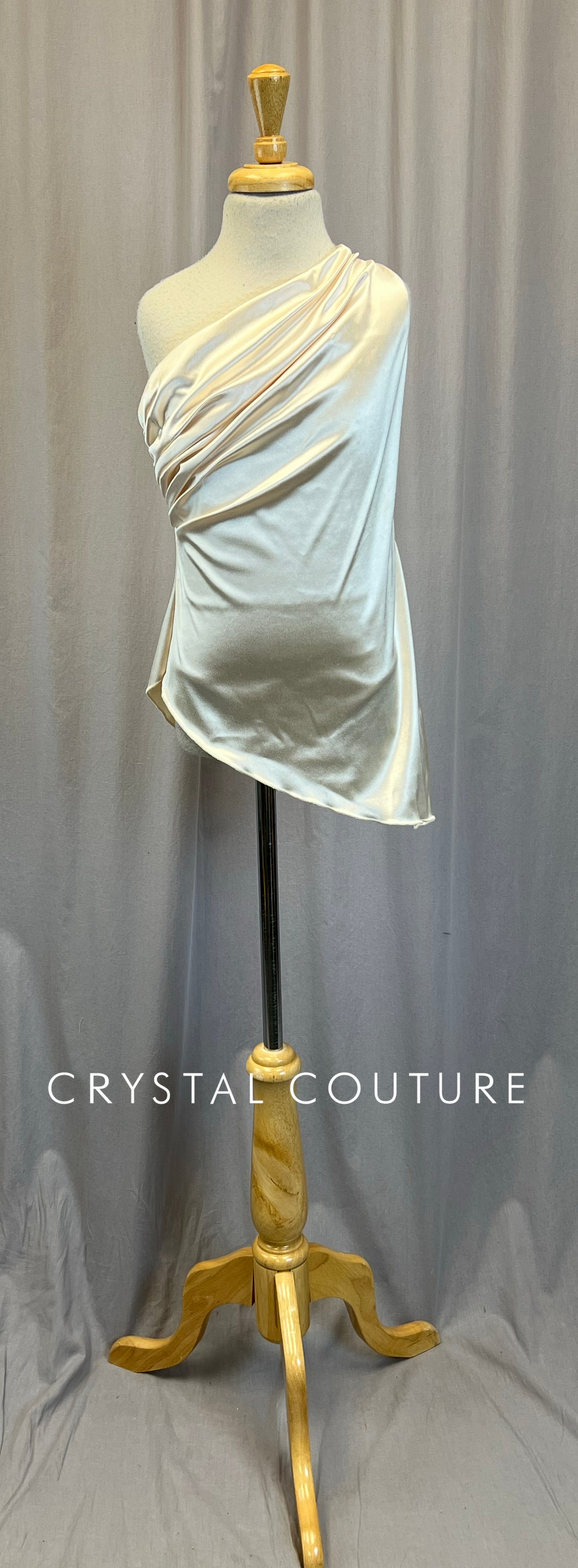 Ivory Satin One Shoulder Dress