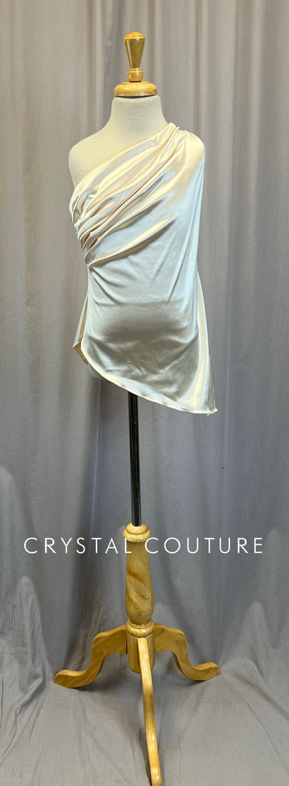Ivory Satin One Shoulder Dress