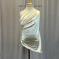 Ivory Satin One Shoulder Dress