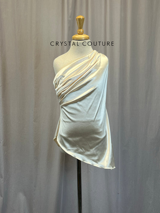 Ivory Satin One Shoulder Dress