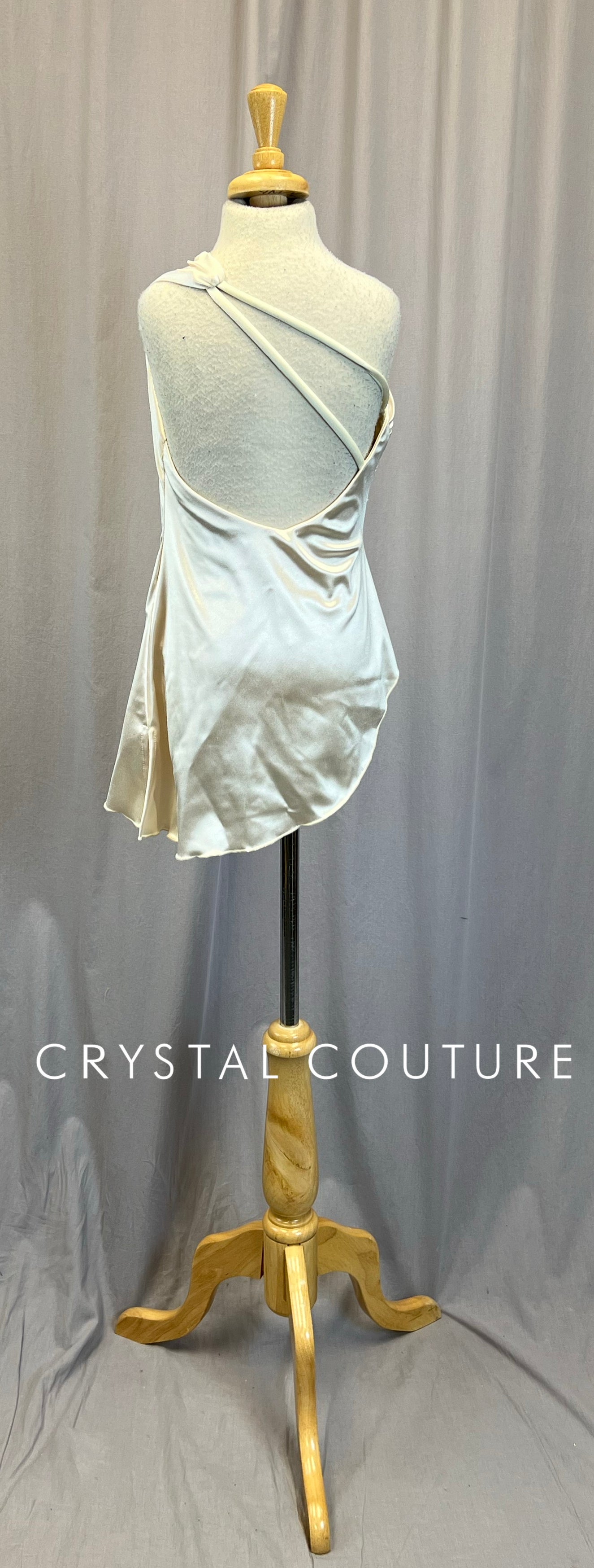 Ivory Satin One Shoulder Dress