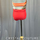 Coral and Ivory Leotard - Rhinestones