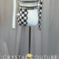 Black and White Checkered Long Sleeve Set + Rhinestones