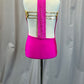 Hot Pink and Gold Keyhole Leotard - Rhinestones