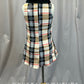 Tan and Black Plaid Sleeveless Tunic Dress - Rhinestones