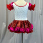 Red, Pink, and White Lollipop Tutu Dress- Rhinestones