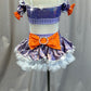 Purple Plaid Tutu Set with Orange Accents-Chef Inspired - Rhinestones