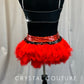 Red and Black Feather Sequin Mini Dress - Rhinestones
