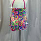 Pink,Orange, and Green Groovy Swirl Dress - Rhinestones