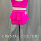 Custom Neon Pink Crop Top and Brief Two-Piece Set - Rhinestones