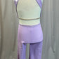 Lilac Sleeveless Unitard with Cutouts - Rhinestones