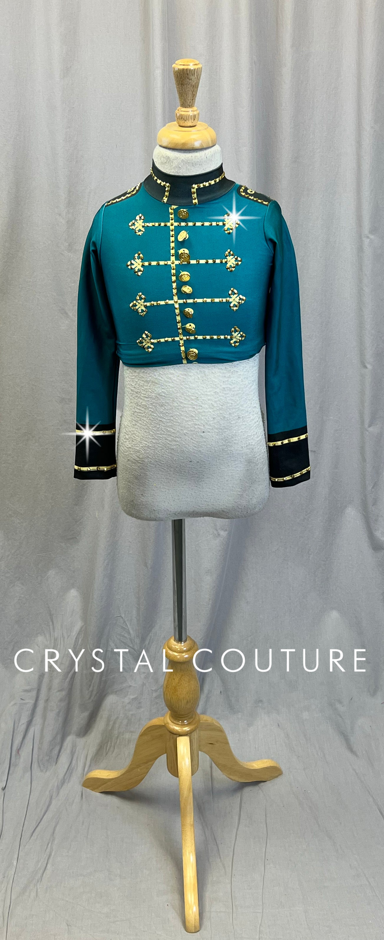Emerald Green *Bellhop Inspired* top - Rhinestones