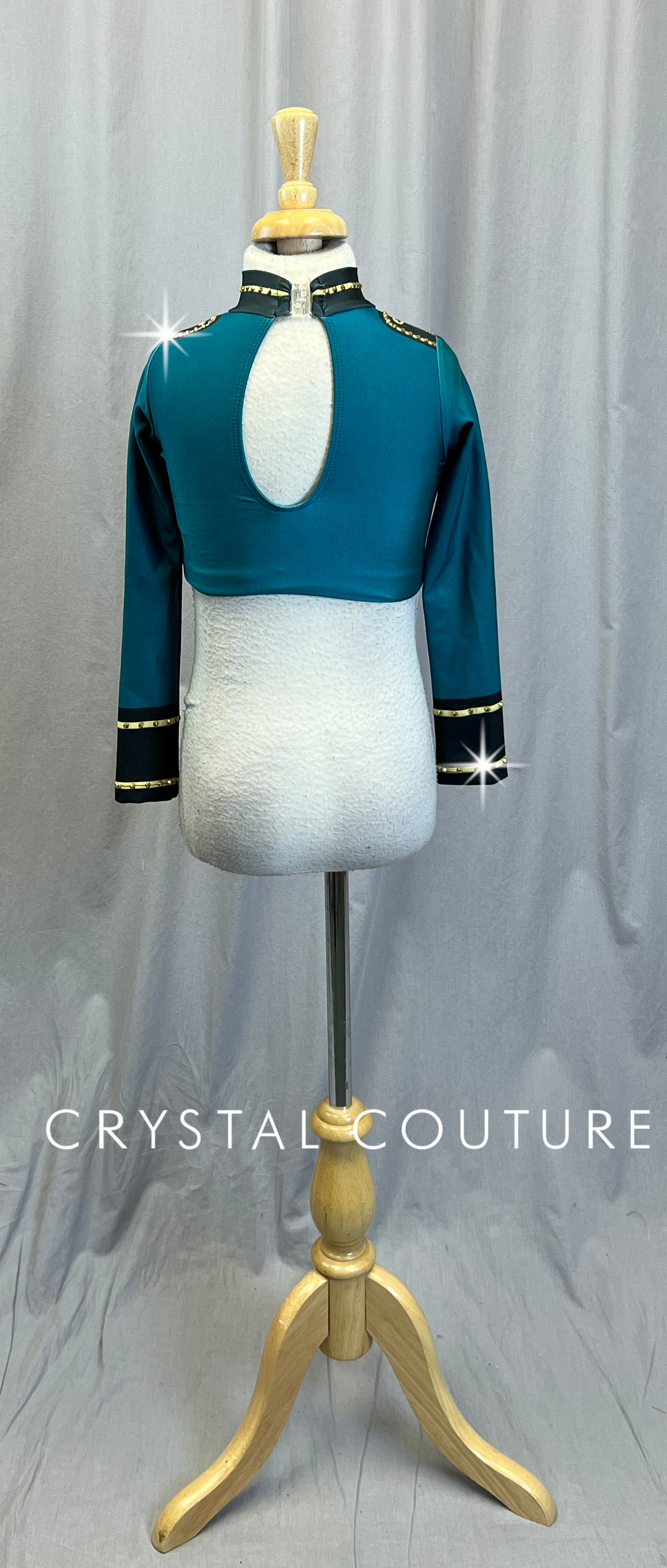 Emerald Green *Bellhop Inspired* top - Rhinestones