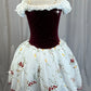 Burgundy and White Cap Sleeve Romantic Tutu Ballet Dress - Rhinestones
