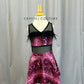 *Brand New* Custom Pink Snakeskin Print and Black Mesh Dress