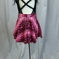 *Brand New* Custom Pink Snakeskin Print and Black Mesh Dress
