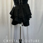 Black Corset Style Biketard with half-skirt - Rhinestones