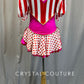 Pink,White, and Red Polka Dot and Striped Leotard