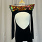 Custom Black Velvet Long Sleeve Unitard with Sequin Collar