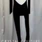 Custom Black Velvet Long Sleeve Unitard with Sequin Collar